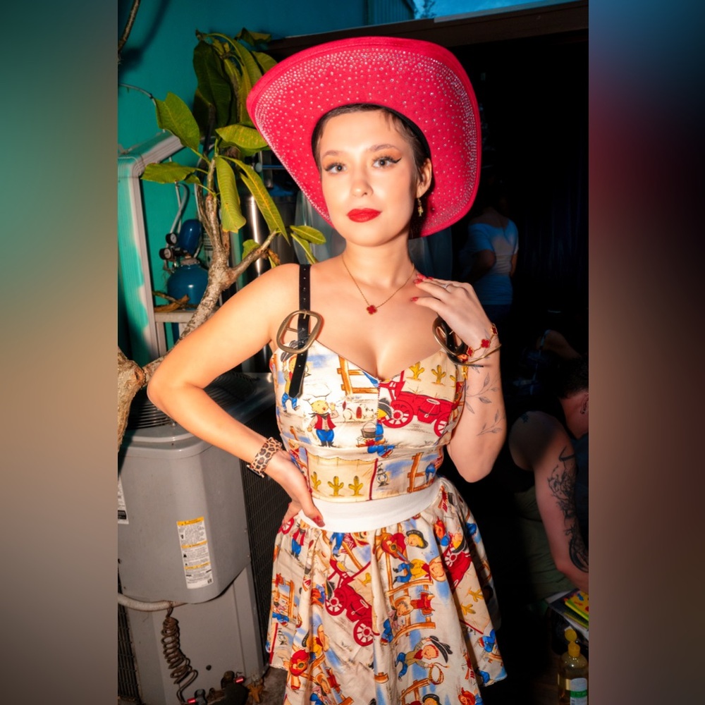 Upcycled 2-Piece Matching Set – Lil' Cowpokes Western Y2K Print - Picture 2 of 8